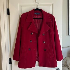 Red Wool Overcoat NWOT